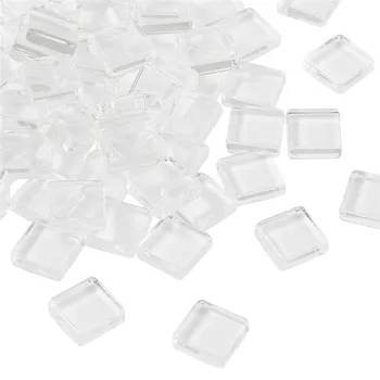 

100pcs Square Clear Transparent Glass Cabochons for Jewelry Making DIY Cabochon Setting Findings 10x10x4mm