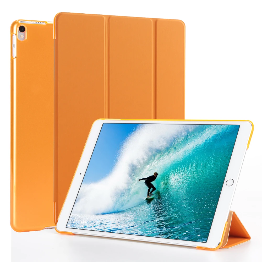 Для iPad 9,7 чехол, из искусственной кожи+ Мягкий ТПУ силиконовый трехслойный Стенд смарт-чехол для iPad 9,7 - Цвет: Orange