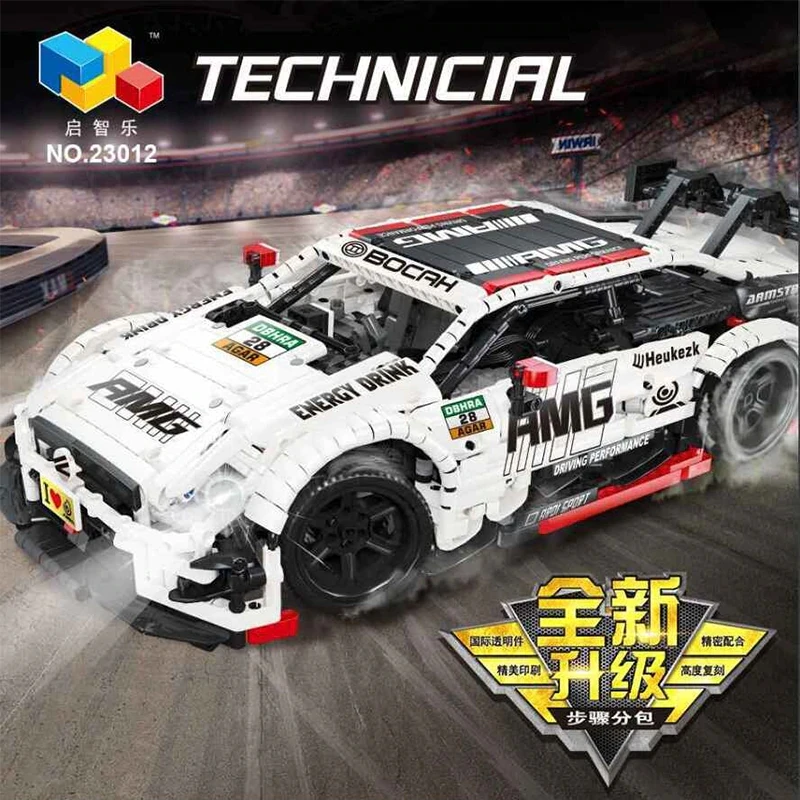 Супер гоночный автомобиль AMG C63 23012 совместимый Technic MOC-6687 6688 строительные блоки кирпичи развивающие игрушки рождественские подарки со светодиодами