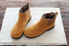  Careaymade-Art RETROE real leather women's boots,casual flat sole and ankle short tube boots warm and fur winter snow boots 