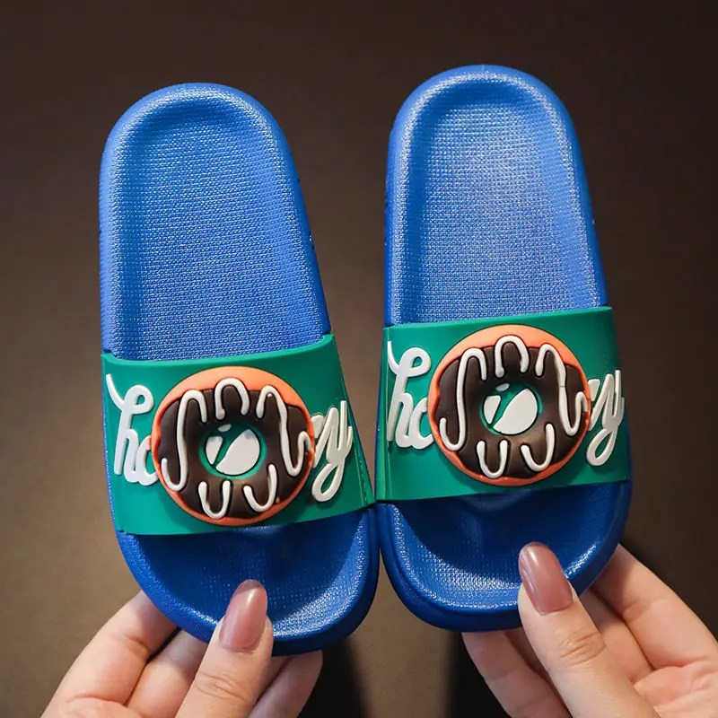 

Toldder summer beach slippers unisex concise donuts girls funny slide flats slippers for boys indoor shoes