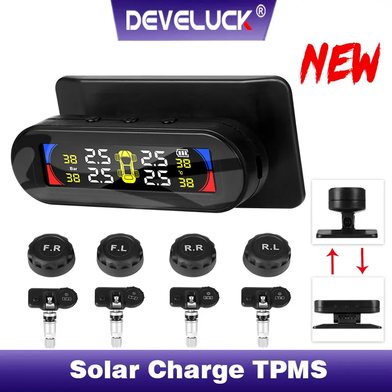 Автомобильная система контроля давления в шинах TPMS с солнечной зарядкой