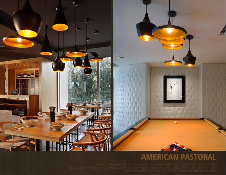 Simple Creative Instrument Three Head Northern European-Style Retro Art Coffee Shop Chandelier Western Restaurant Single-head Bl