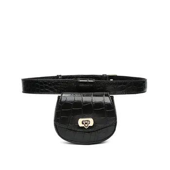 

Japan And South Korea New Belt Alligator Pattern Lock Decorative Fanny Purse Women's Purse Personality Small Bag