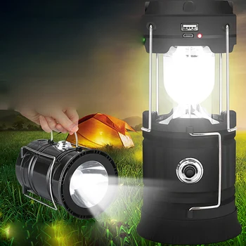 

Solar Camping LED Lamp Outdoor Tent Rechargeable Light Portable Camping Light Emergency Lighting Led Lantern Lamp