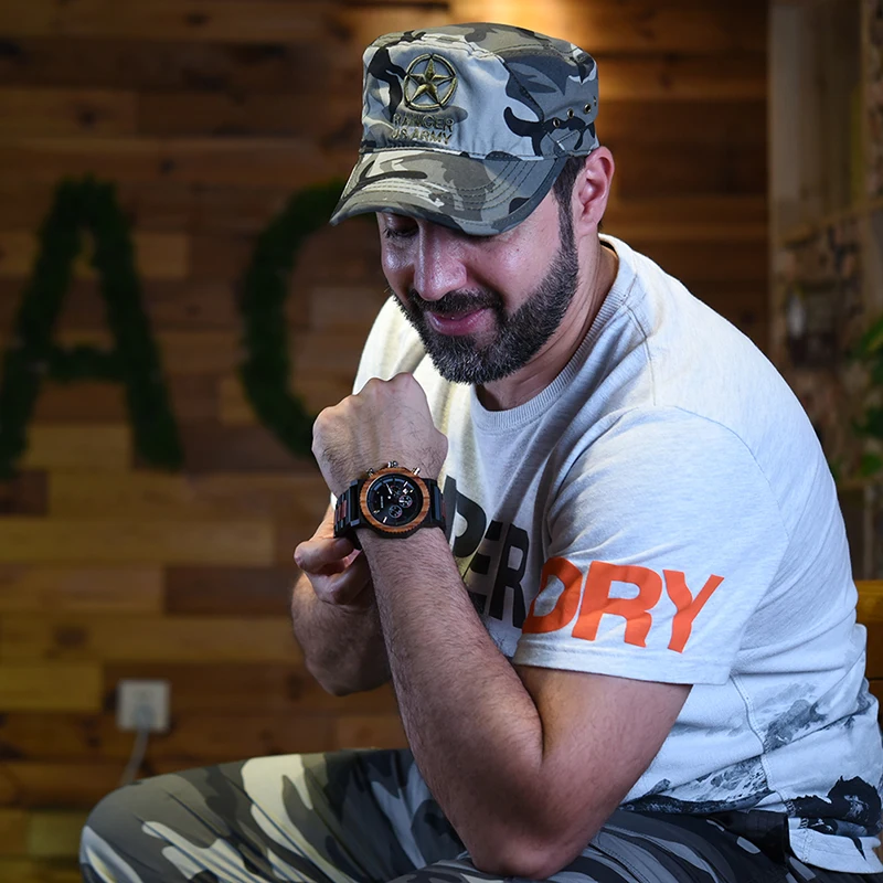 Ceny BOBO ptak 51mm duży rozmiar mężczyźni oglądać drewno luksusowy zegarek na rękę jakości kwarcowy kalendarz Relogio Masculino J R15