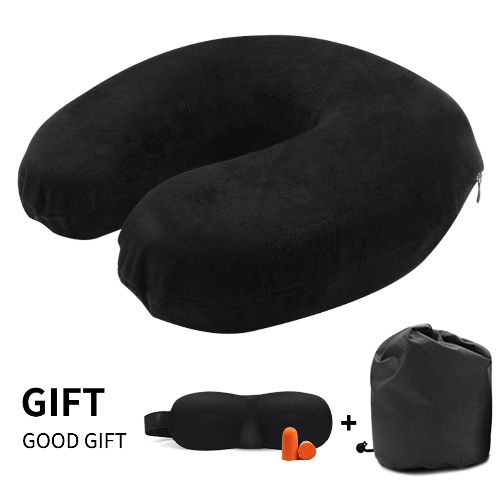 28*28*8 см подушка для шеи из пены с эффектом памяти, подушка для шеи с u-образной формой, мягкая подушка для путешествий для бизнеса, офиса, отдыха на поезде с подарками