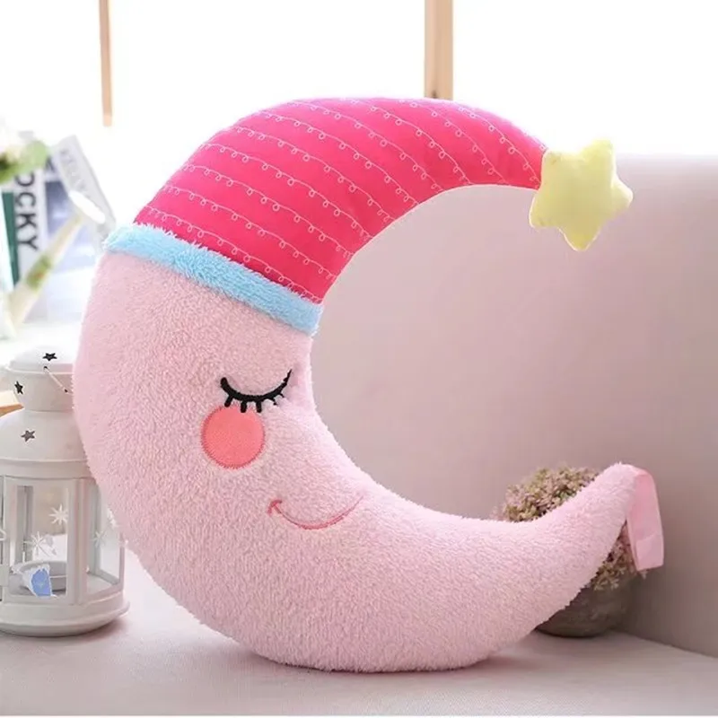 40X15cm прекрасные мягкие Луна Форма Подушка Мягкие плюшевые игрушки для детей