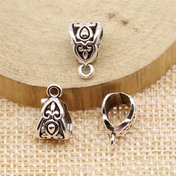 

Wecharms 60pcs 13x8mm Pendant Charm Clip Clasp Bail Beads Loose Spacer Beads Bail Beads Pendants For Jewelry Making