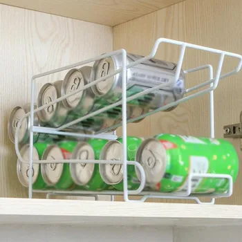 

Fridge Coke Beers Soda Cans Storage Holder Storage Rack Portable Kitchen Organization Shelf Organizer for Home Store