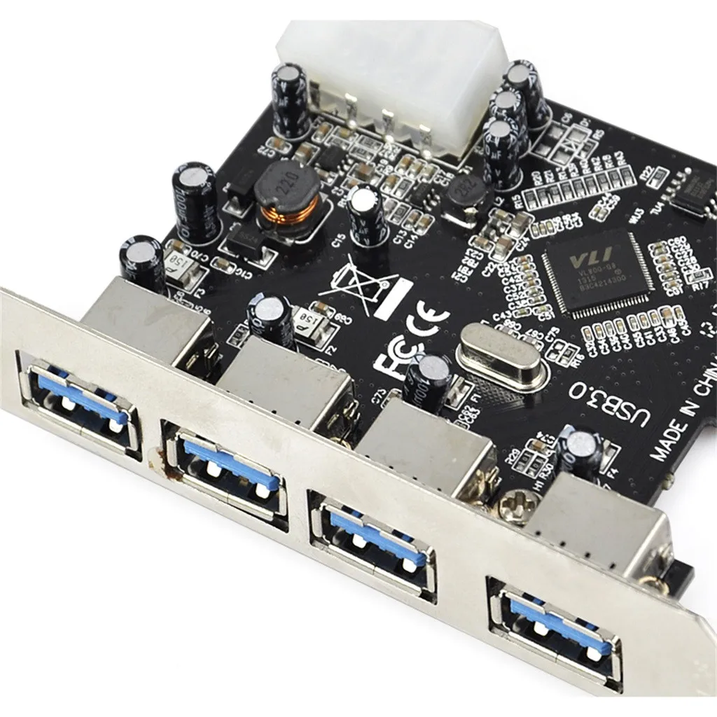 4 Ports USB 3.0 Pci-e Expansion Card PCIe PCI Express USB 3.0 HUB 4-Port Adapter