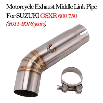 Motorcycle Exhaust Connection Middle Link Pipe For SUZUKI GSXR 600 GSXR 750 2011-2016 Years Escape Moto Modified Muffler Slip On