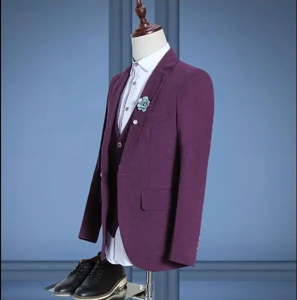 Костюм Homme2019 стиль мужской шерстяной костюм смокинги на одной пуговице Высокое качество Деловые повседневные Свадебные костюмы(пиджак+ жилет+ брюки