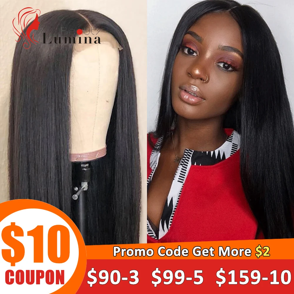 

4x4 Closure Wig 180% Density Remy Peruvian Straight Hair Lace Closure Human Hair Wigs For Black Women Pre Plucked With Baby Hair