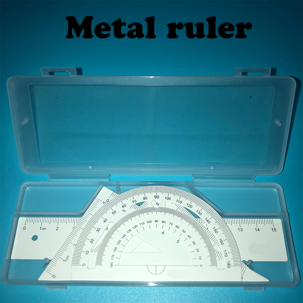 

Metal Ruler Brand New 4 Piece / Set Of Aluminum Ruler Drawing Measurement Wavy Line Aluminum Alloy Ruler Semicircle Triangle