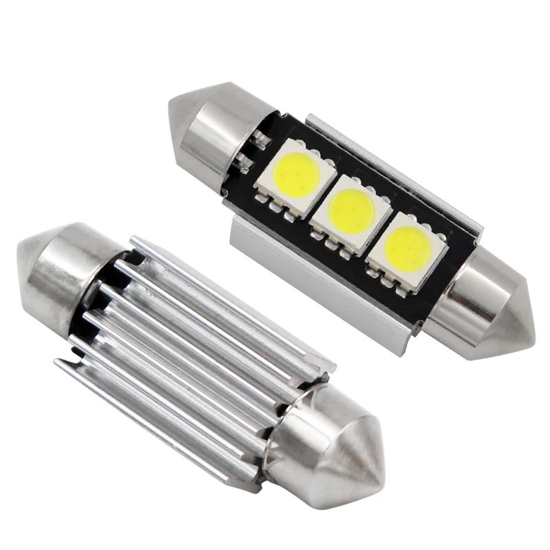 36 мм/39 мм C10W C5W 3SMD 3 SMD 5050 Светодиодные лампы canbus лампы автомобиля свет номерного знака подсветка для автомобильного номера внутренний купол лампа белый AC/DC 12V