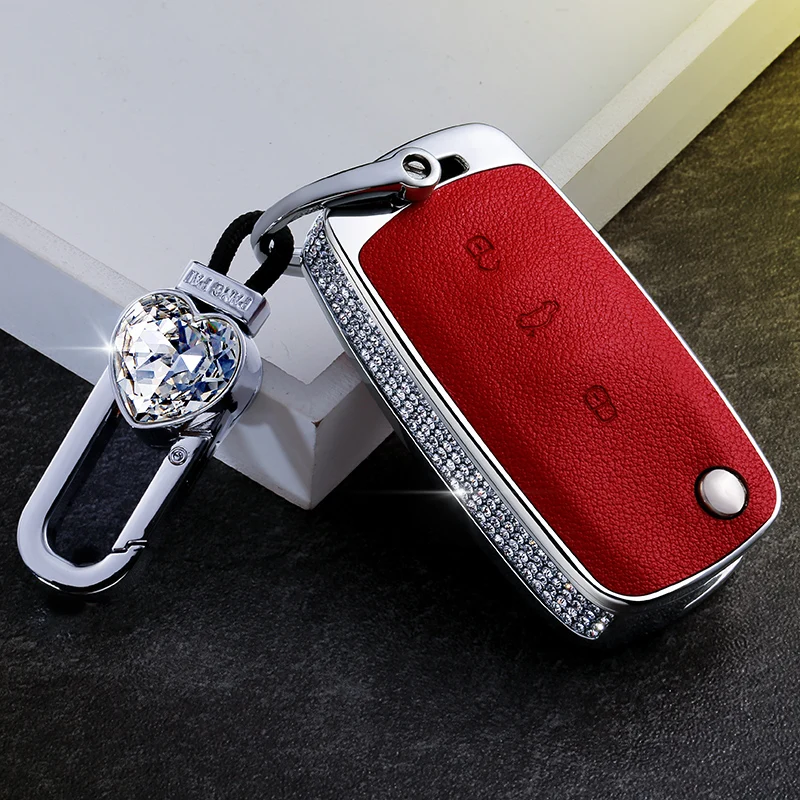 

Luxury Diamond Key Shell Holder Remote Car Key Case Cover For Volkswagen Polo Passat Tiguan Bora Gift Accessories