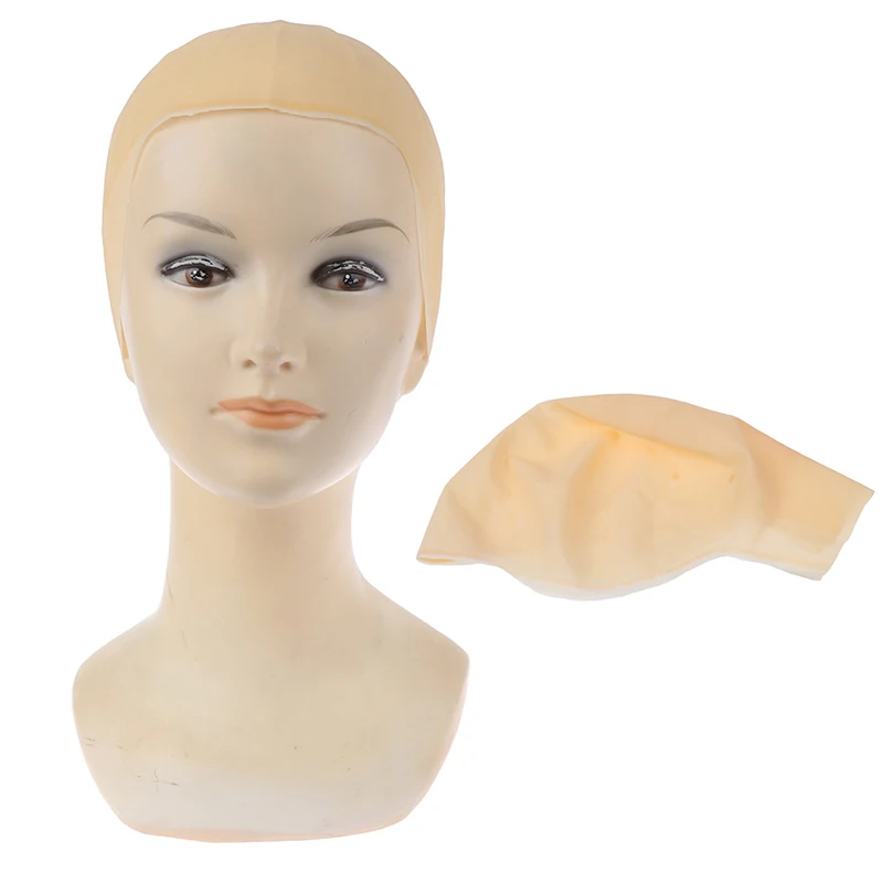 

Unisex Latex Bald Head Wig Hair Cap Snood Mesh Stretch Halloween Accessories Skinhead Styling Glueless Hair Cap Supplies