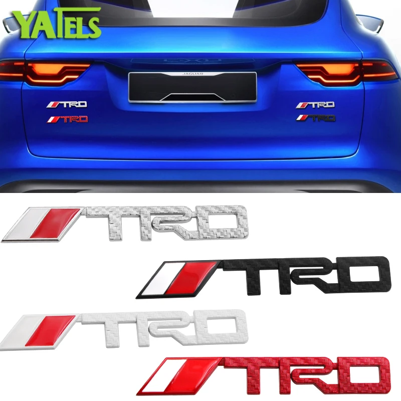 

TRD carbon fiber 3D Racing Metal Sticker Car Emblem Badge Decal For Toyota CROWN REIZ COROLLA Camry VIOS Car Styling Accessories