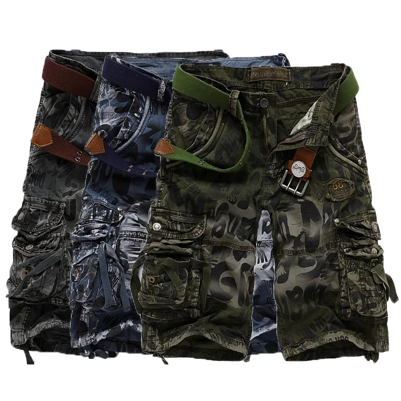 High Quality Camouflage Loose Cargo Shorts for Men Summer Fashion Camo Shorts Multiple Pockets Cargo Pants for Men 2