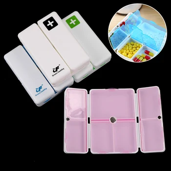 

7 Days Pill Box Dispenser 4 Colors Foldable Drug Tablet Storage Travel Case Holder Medicine Case Container Organizer