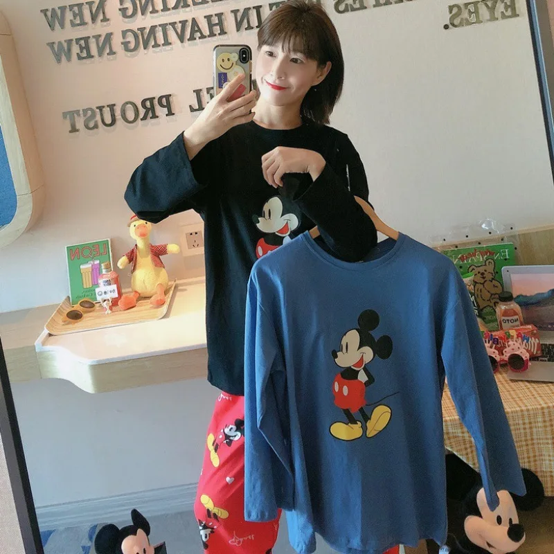 Mickey Women Autumn Long-Sleeved Trousers Two-Piece Pajamas Outer Wear