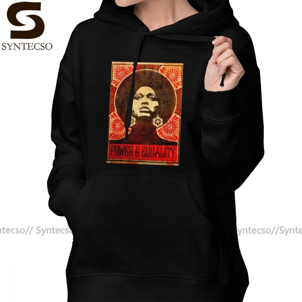 

Panther Hoodie Angela Davis Poster 1971 Hoodies Sexy XXL Hoodies Women Printed Cotton White Streetwear Pullover Hoodie
