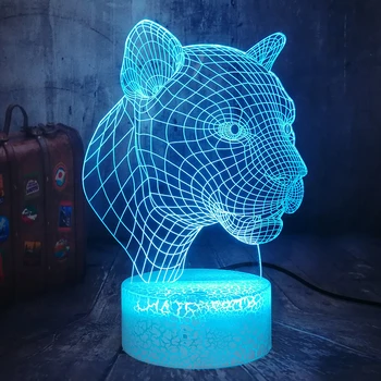 

Animal Cool Leopard Nursery Optical Illusion 3D LED Night Light Child Gift Table Lamp Home Decor Kid Toy Birthday Christmas Gift