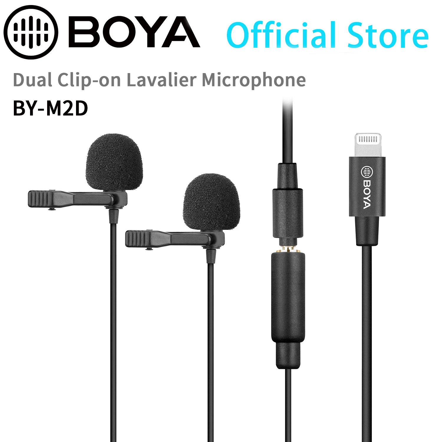 Профессиональный конденсаторный петличный микрофон BOYA BY-M2/M2D 6 м для iOS iPad iPhone iPod