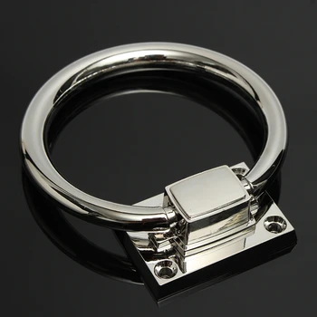 

Door Handle Door Pull Ring Knob Shiny Silver Drop Pull Ring Wooden Door Knocker Chair Pulls Handle 111x56x38MM