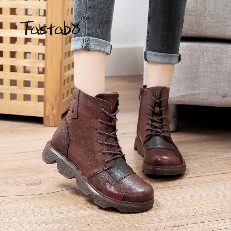 Женские ботинки на платформе Новинка 2020 года Зимняя женская обувь из натуральной