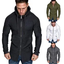 Мужская толстовка с капюшоном и длинным рукавом, с застежкой-молнией, спортивная одежда для бега, фитнеса, тренажерного зала, тренировок на открытом воздухе, повседневная спортивная одежда с капюшоном