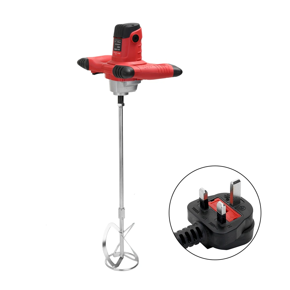 

1PC Industrial Grade Mixer Electric Speed Control Handheld Paint Cement Plaster Mortar Coating Putty Powder Mixing Machine