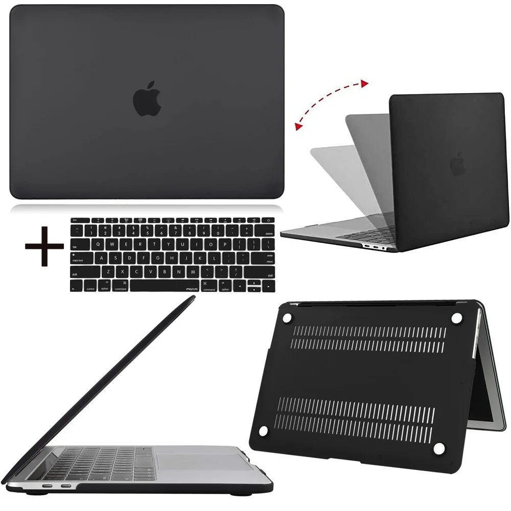 Чехол для ноутбука Apple Macbook Air 13/11 дюйма/MacBook Pro 13/16/15 дюйма чистый черный матовый