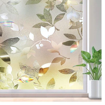 

LUCKYYJ Decorative Window Film, Static Cling Privacy Window Sticker for Home Office, Removable Self-adhesive Window Tint Film