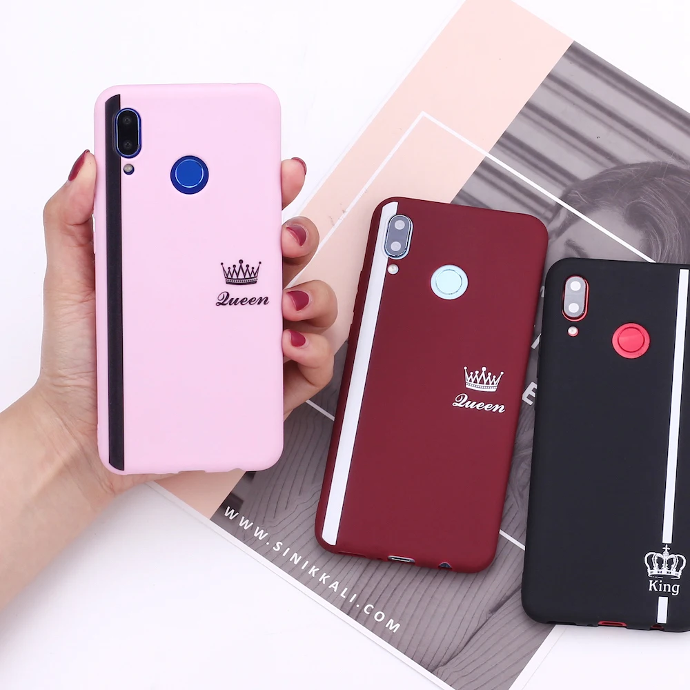 Для Huawei Honor Mate 10 20 Nova P20 P30 P40 P смарт корона В Полоску Королева Король любовник пара