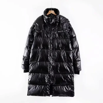 

Glossy Winter Jacket Women Thicken Long Jackets Hooded Female Duck Down Parka Waterproof Coat Winter Snow Coat Women Outerwear