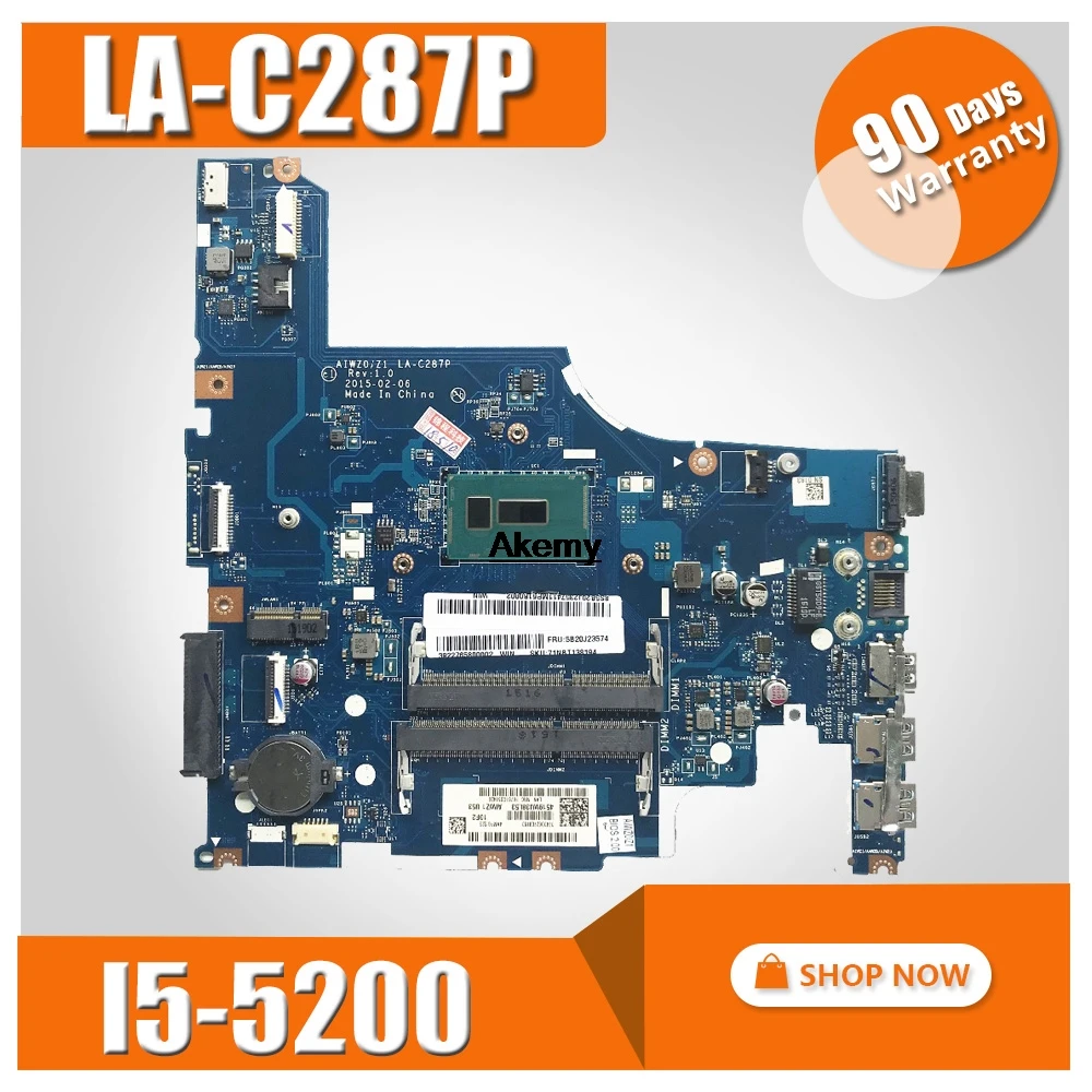 

LA-C287P motherboard for Lenovo Z51-70 G51-70 G51-70M Laptop Motherboard I5-5200U AIWZ0/Z1 LA-C287P 5B20J23574 Test OK