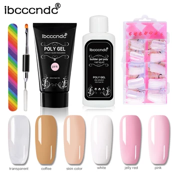 

30g Polygel Kit Builder Gel Nail Polish Set UV Soak Off Acrylic Poly Gel Quick Building Extension Gel Nail Liquid Polygel Kit