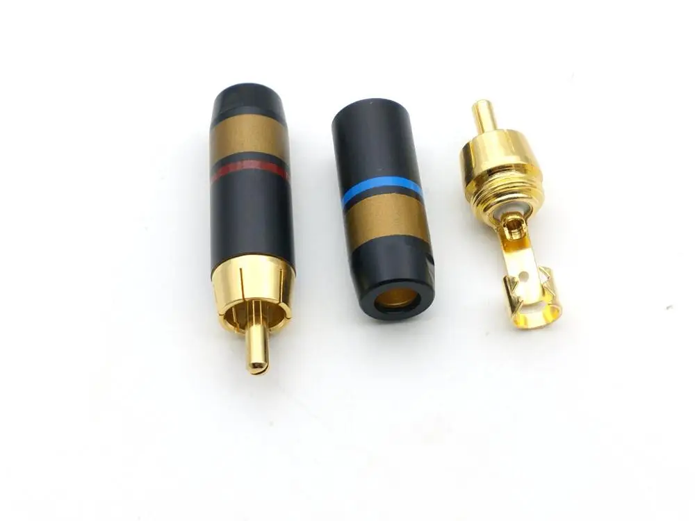 2 шт. позолоченный Штекерный разъем RCA для пайки|connectors gold|connector plugconnector male |
