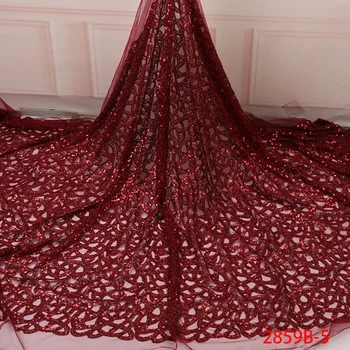 

Latest French Sequins Lace Sequence Lace Fabric Lace Material Beaded Trim Sewing Accessories For Dress Sequence Lace GD2859B-5