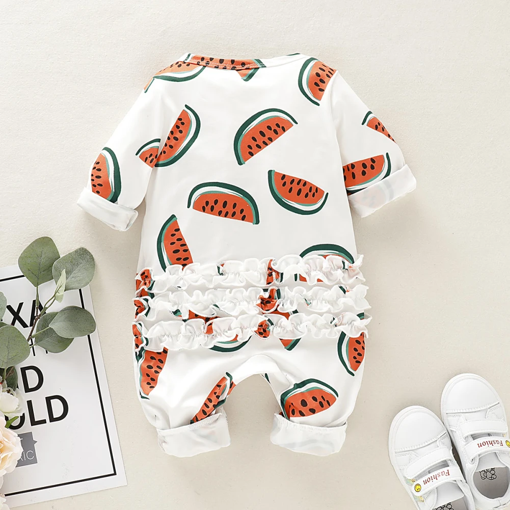 Newborn Kids Baby Girls Boys 0-18M Romper Jumpsuit Long Sleeve Cotton Clothes