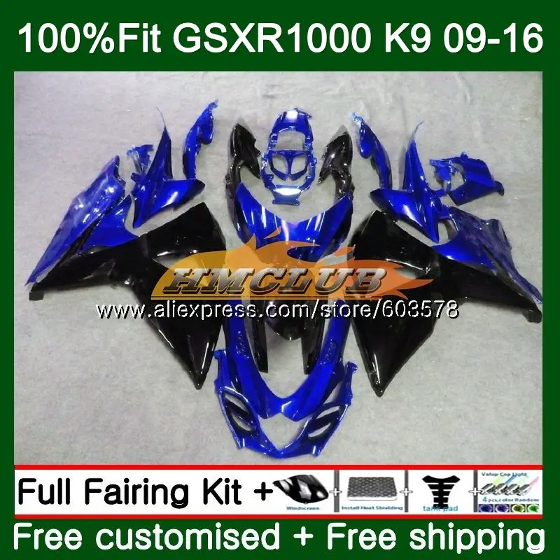 Инъекции для SUZUKI GSXR 1000 09, 10, 11, 12, 13, 14, 15, 16 лет 13CL. 162 цвет: черный, синий K9 GSXR1000 2009 2010 2011 2012 14 обтекатель - Цвет: No. 1