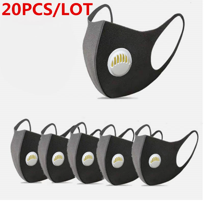 

100/20 Pcs Anti Valve Dust Face Mouth Mask PM2.5/FPP3/N95 Mask Respirator Dustproof Anti-bacterial Washable Reusable Comfy Masks