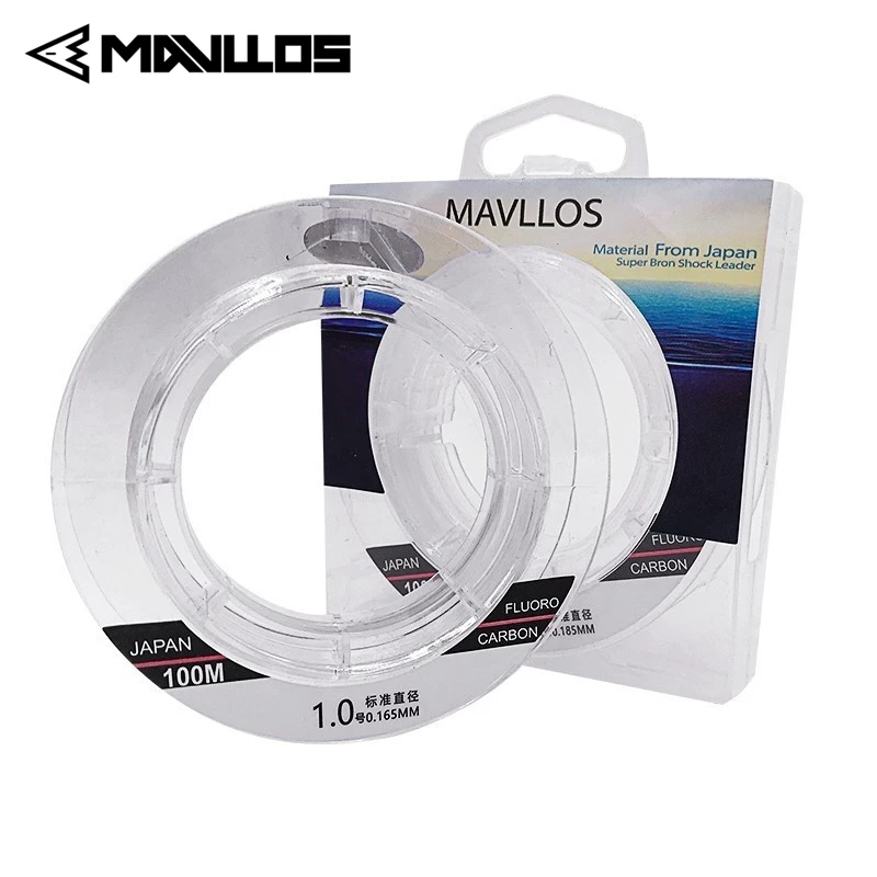 Ligne fluorocarbone Monofilament Mavllos 50m 100m leader pêche invisible résistante