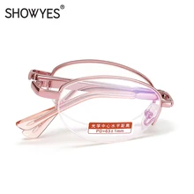 Портативные складные очки для чтения, женские розовые металлические складные очки для дальнозоркости, роскошные сверхлегкие очки для дальнозоркости, женские 577