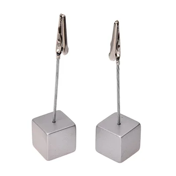 

Card Holder Square Memo Holder Card Clip Photo Office Holder Note - 10 pieces (Silver)