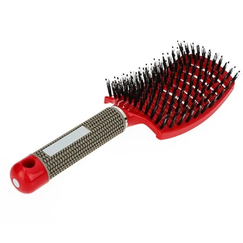 

NEW-comb Hair Brush Curved Hairbrush for Thick Hair Red