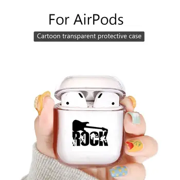 

For Airpods 1 2 Case Cover for Apple Air pods pro Earphone Clear Headphone case Accessories ROCK Guitar Silhouette Originality