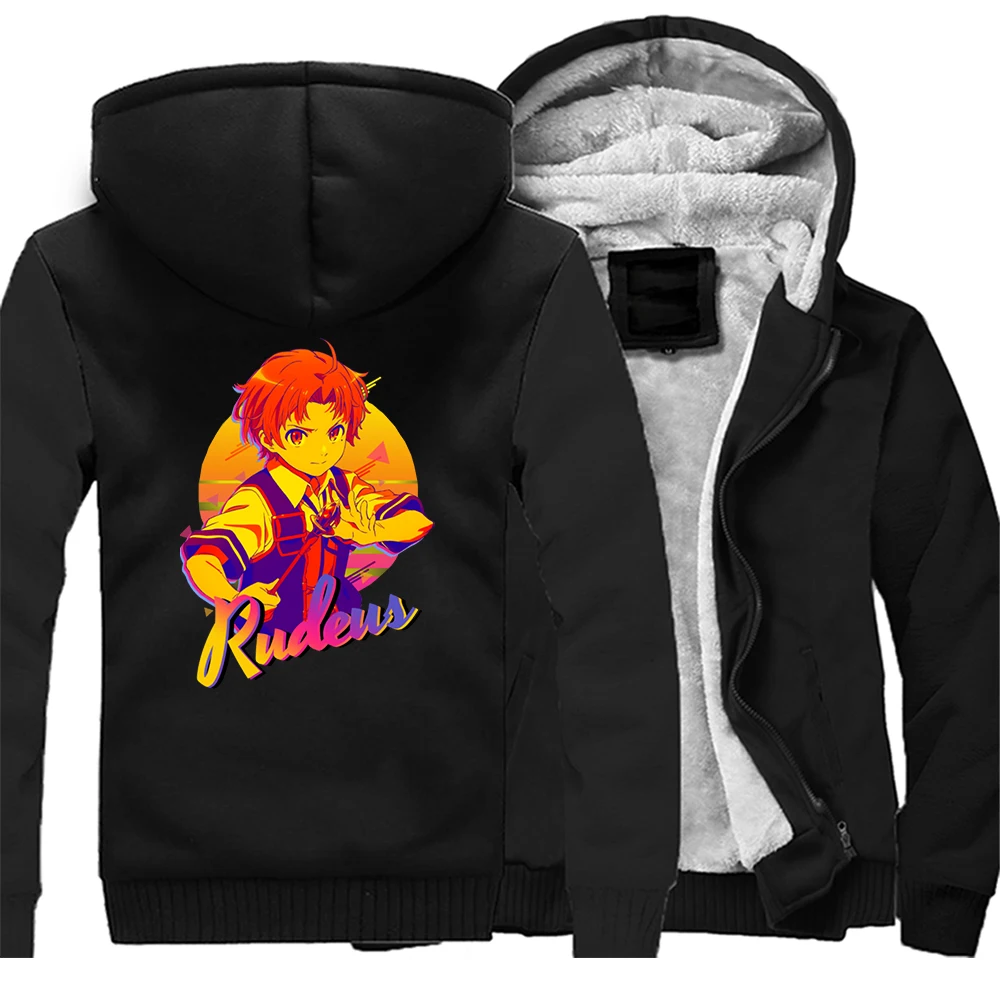 

Jobless Reincarnation Japan Anime Warm Mens Hoodie Sweatshirt Bodywarm Rudy Top Warm Tracksuit Mens Hooded Coat